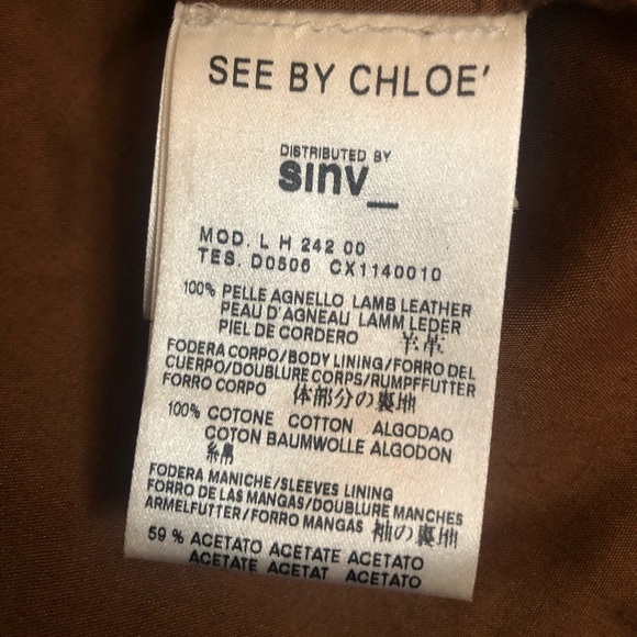 See By Chloe leather jacket. EUC - Picture 15 of 16